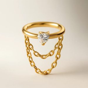Helix Ring With Chain