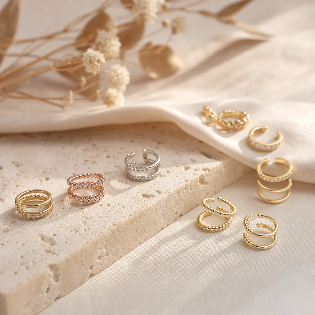 Auswahl an Helix Schmuck auf modernem Hintergrund