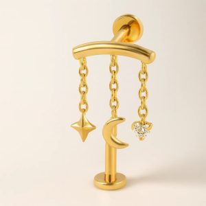 Vertical Hidden Helix Piercing